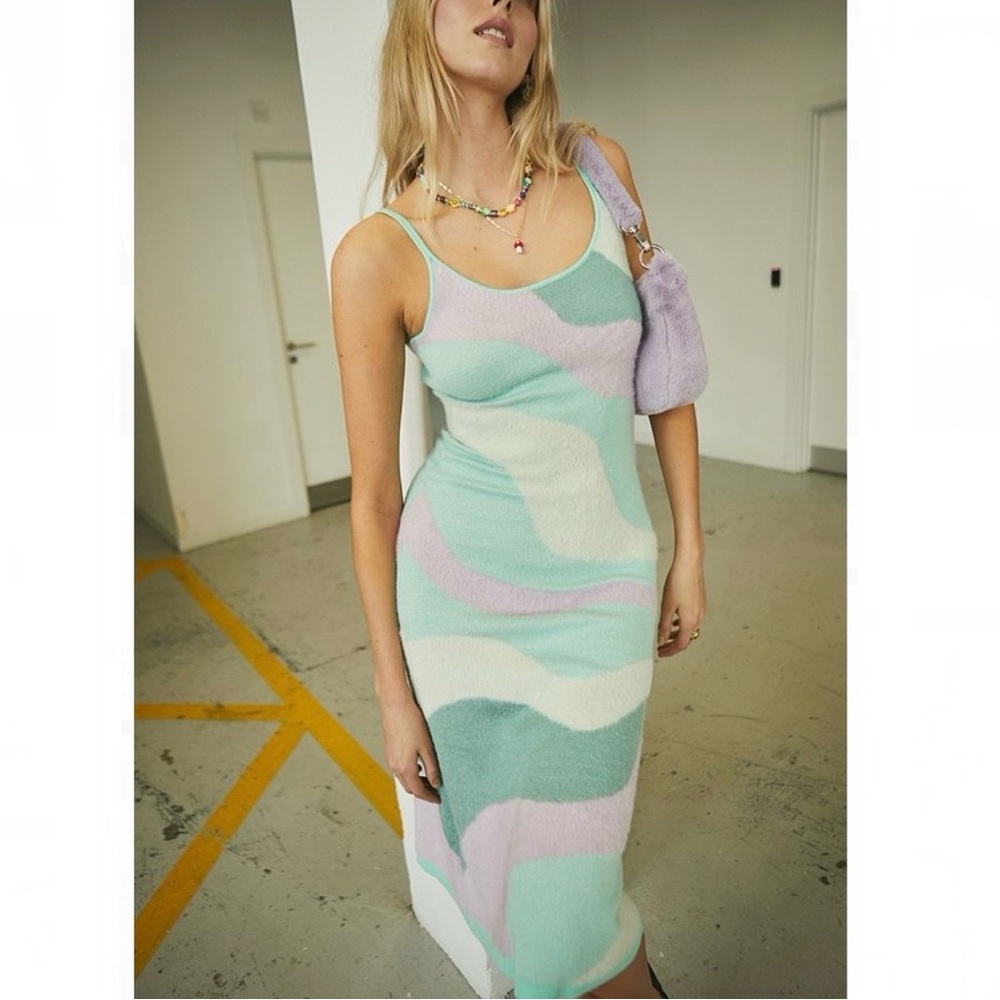NWT House Of Sunny Good Vibrations Dress in Hockney